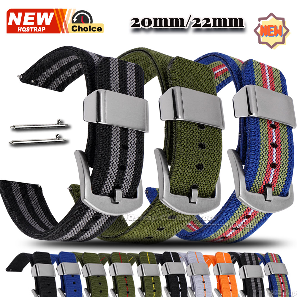 Nato Strap Nylon - Steel Ring Elastic Nylon Canvas Strap