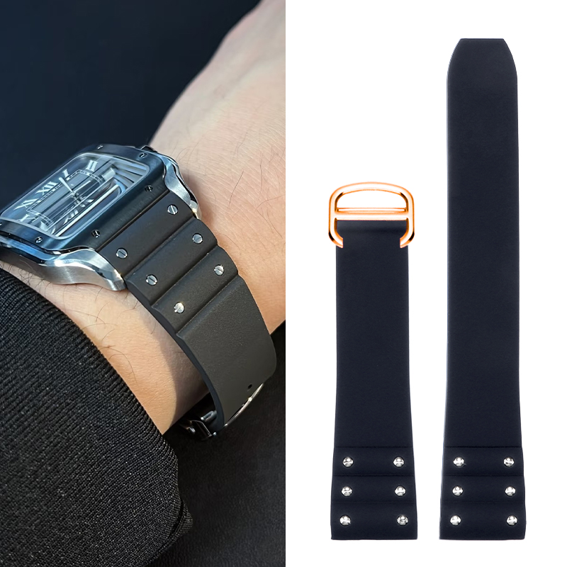 High quality Rubber watchband  - огляд і ціна Cartier Watch Santos